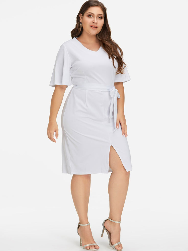 Ladies White Plus Size Dresses