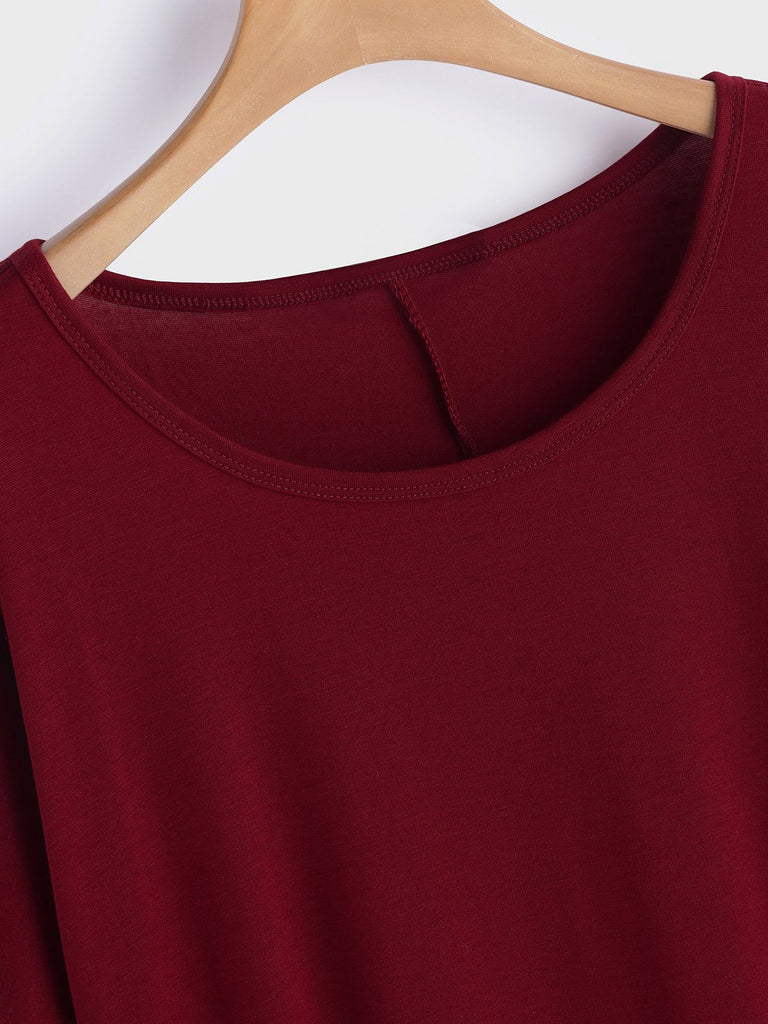 Ladies Burgundy Midi Dresses