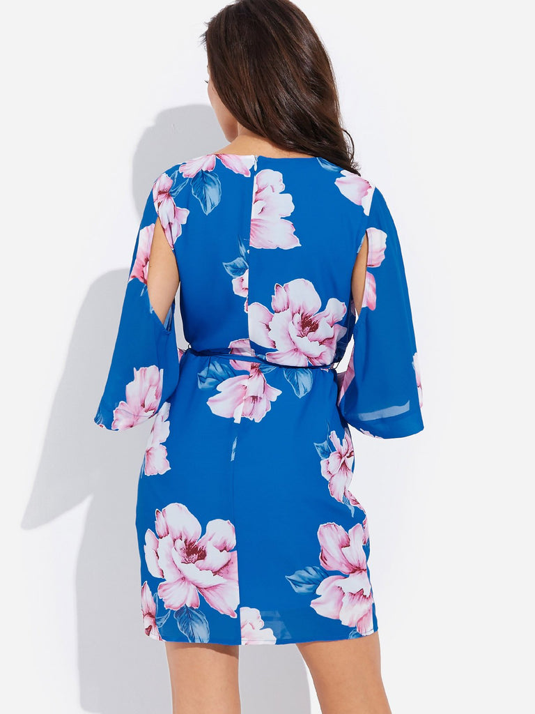 Womens Blue Floral Dresses