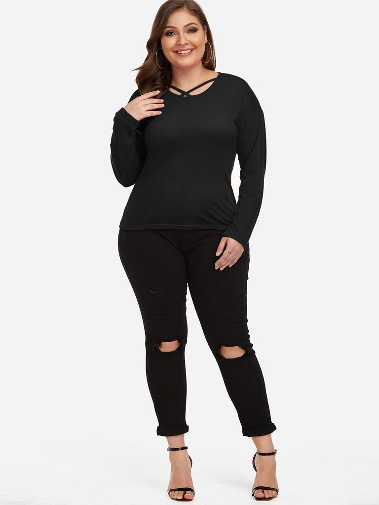 Womens Long Sleeve Plus Size Tops