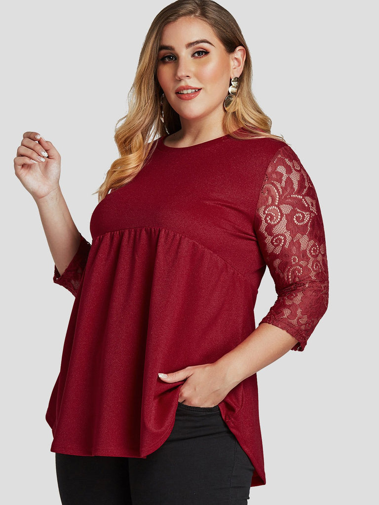 Ladies Red Plus Size Tops