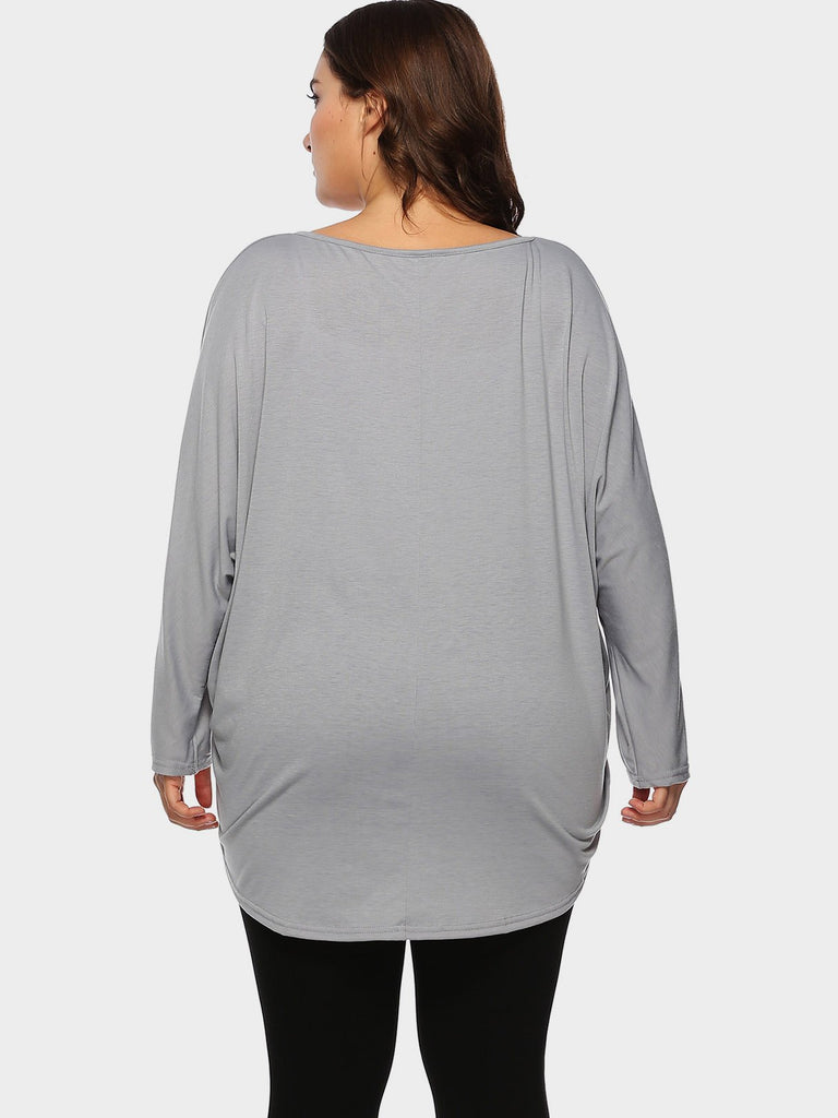 Womens Grey Plus Size Tops