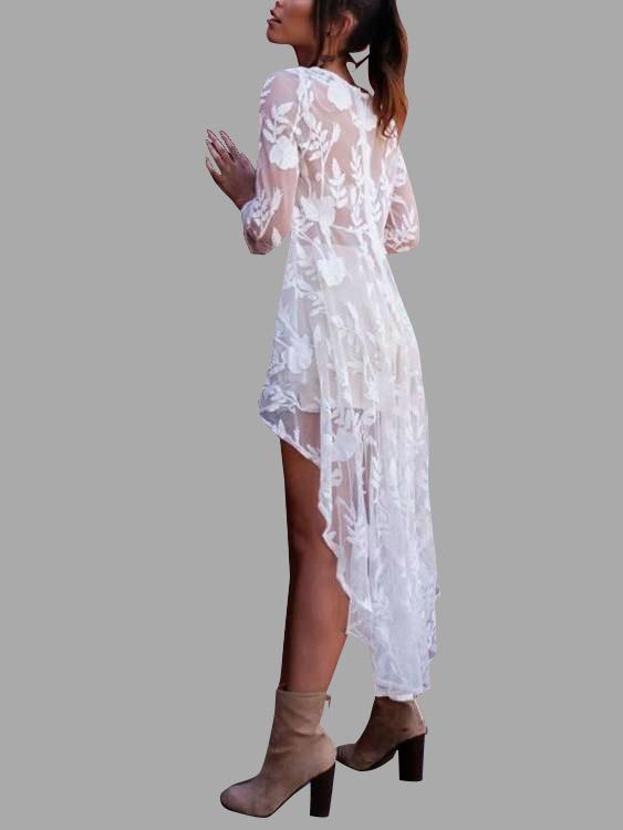 Womens White Floral Dresses