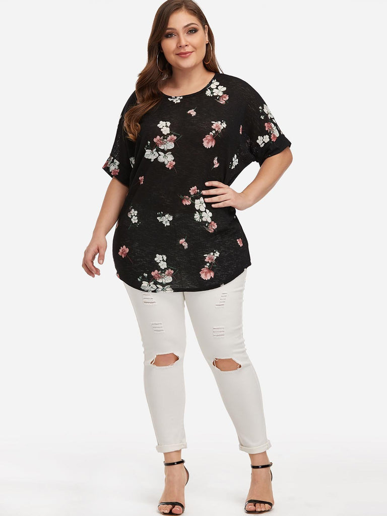 Womens Half Sleeve Plus Size Tops