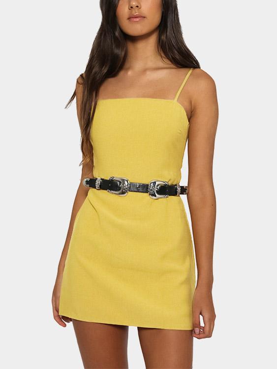 Womens Yellow Mini Dresses