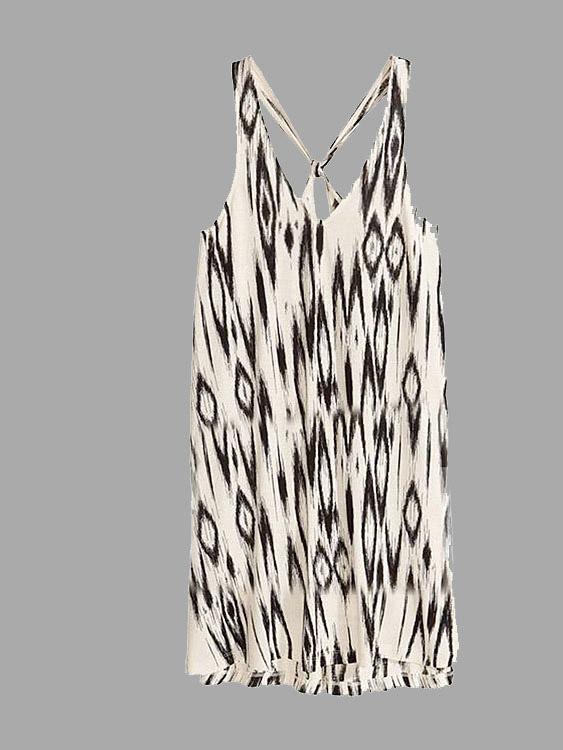 V-Neck Sleeveless Geometrical Dresses