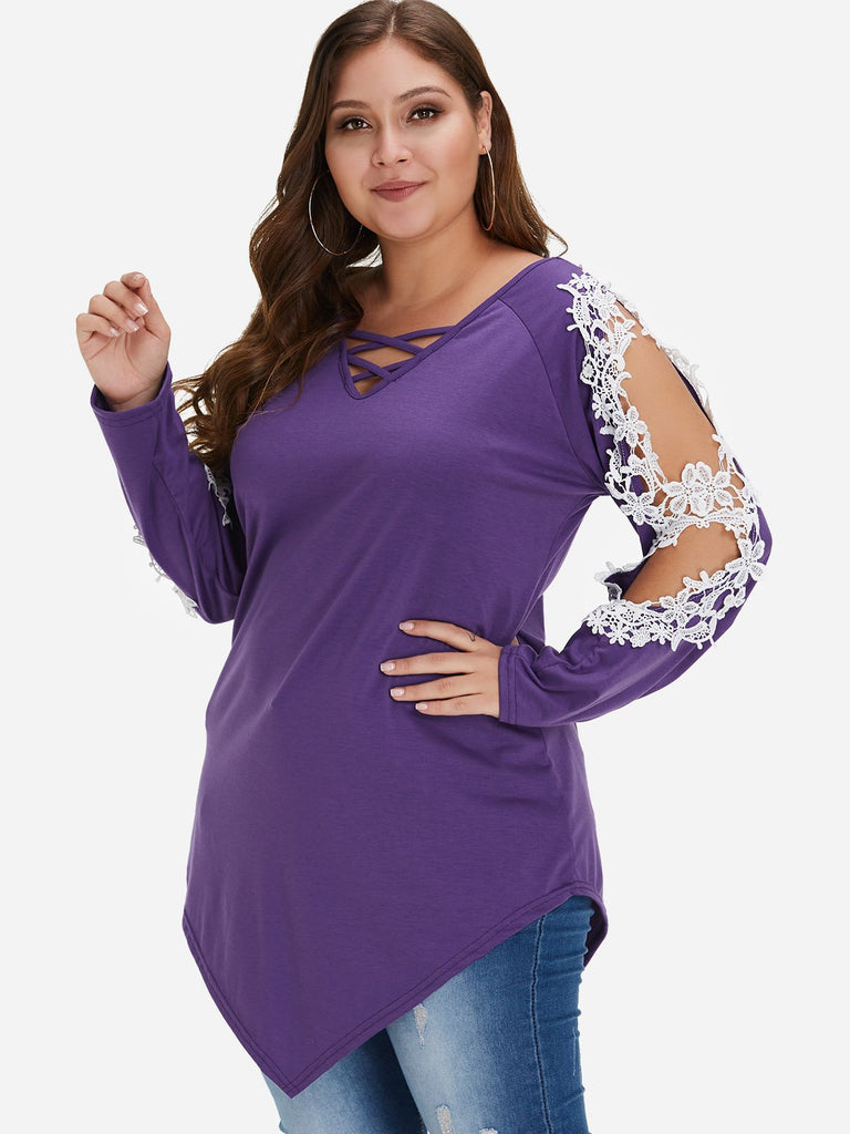 Womens Long Sleeve Plus Size Tops