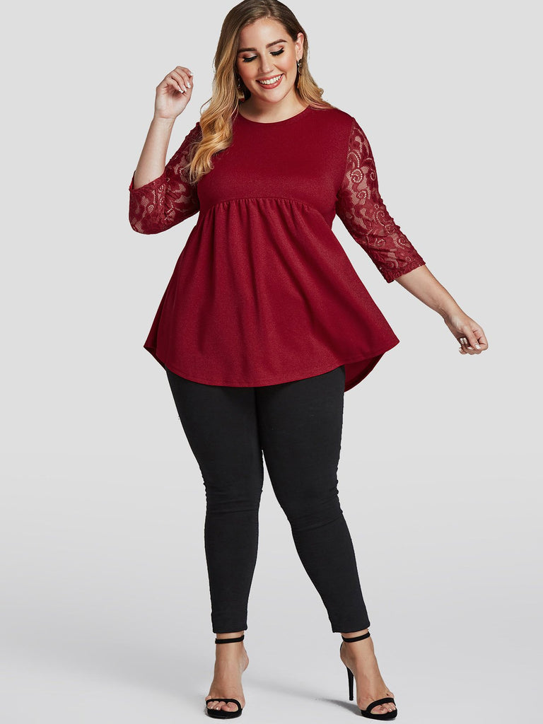 Womens Red Plus Size Tops