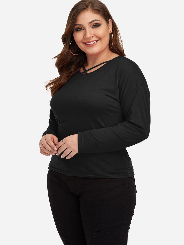 Ladies Black Plus Size Tops