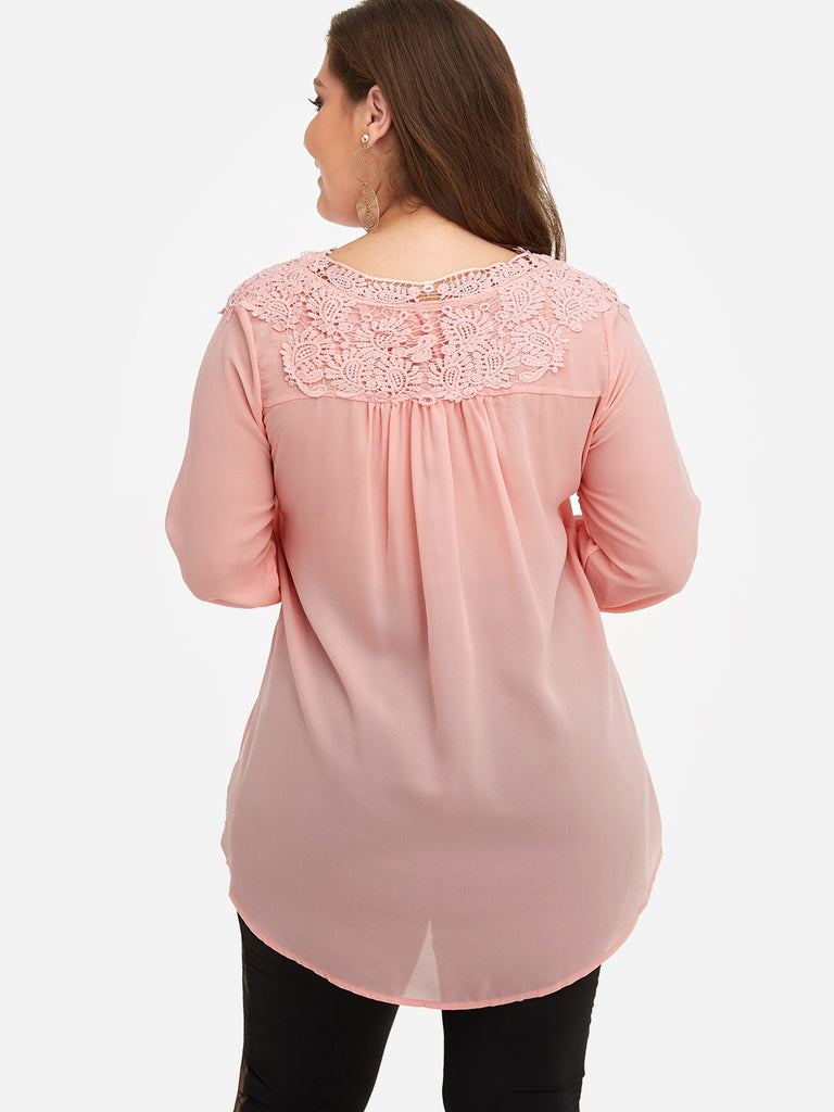 Womens Pink Plus Size Tops