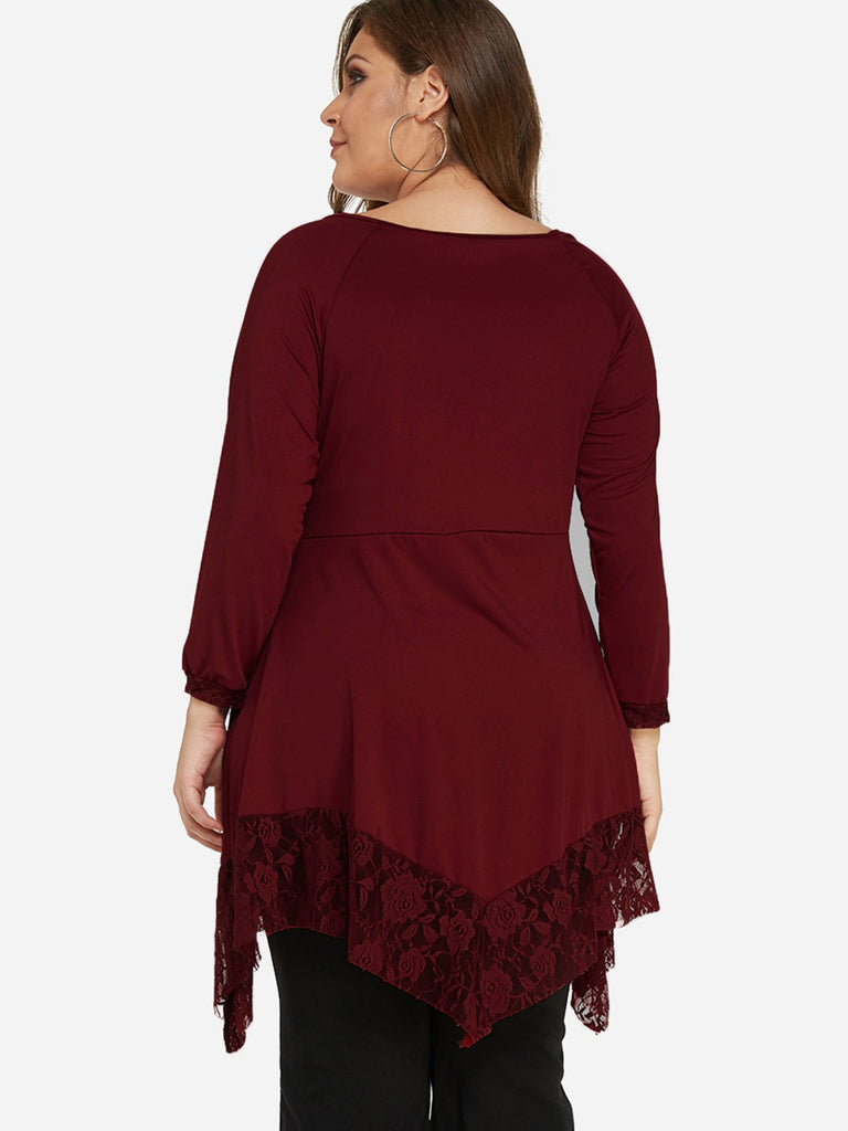 Womens Burgundy Plus Size Tops