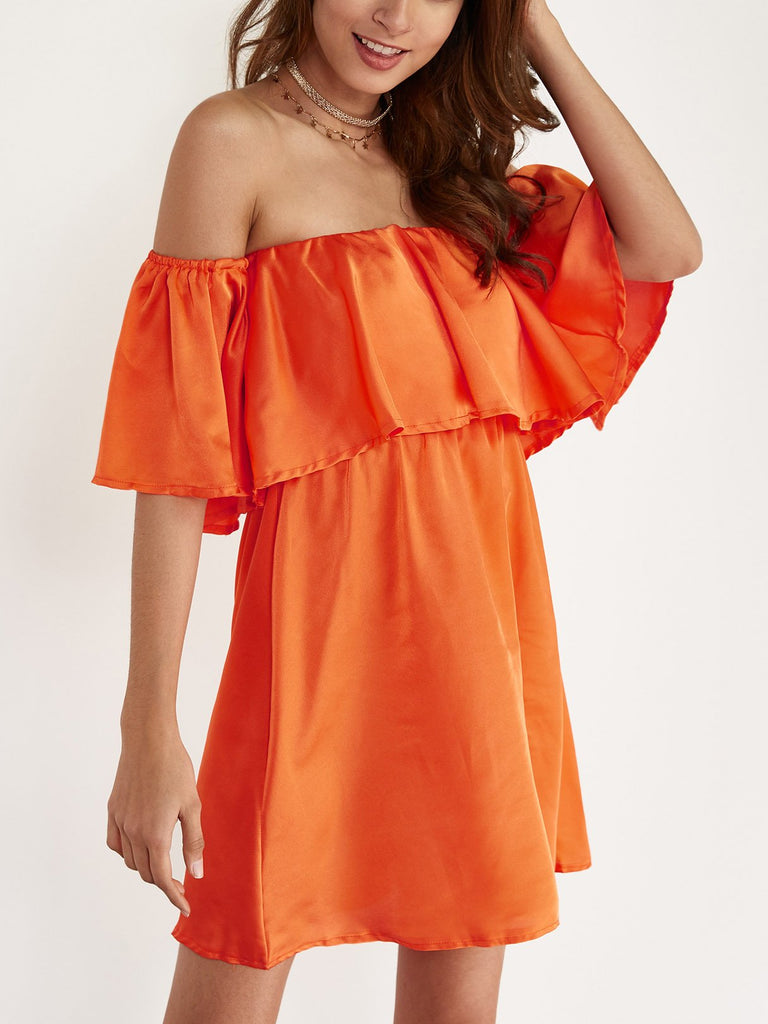 Womens Orange Mini Dresses