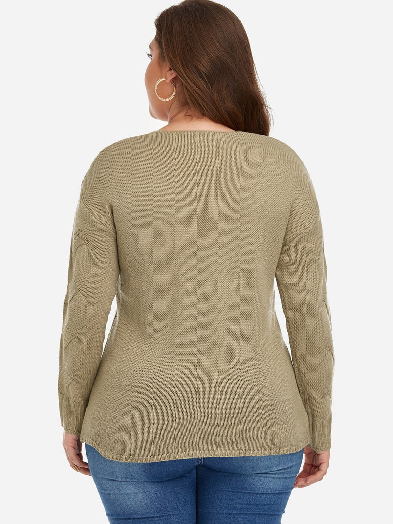 Womens Khaki Plus Size Tops