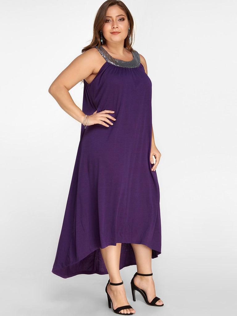 Ladies Purple Plus Size Dresses