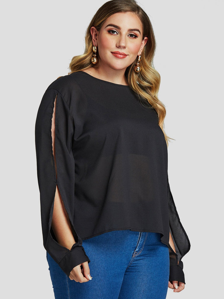 Ladies Long Sleeve Plus Size Tops