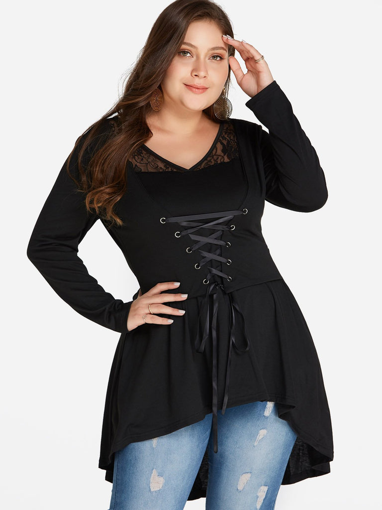 Ladies Long Sleeve Plus Size Tops