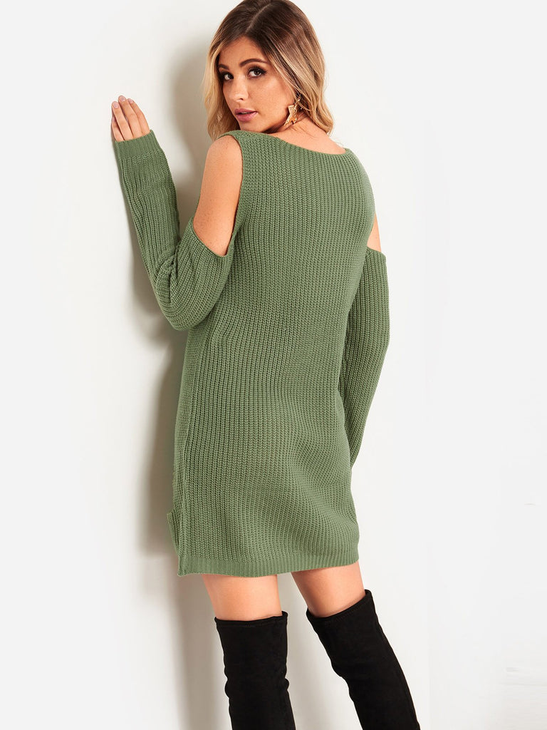 Womens Green V-Neck Dresses