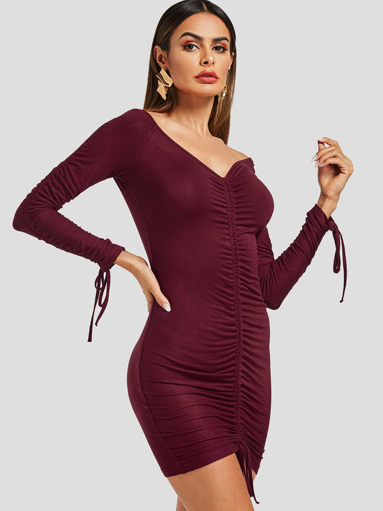 Ladies Burgundy Mini Dresses