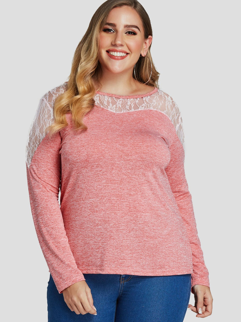 Ladies Pink Plus Size Tops