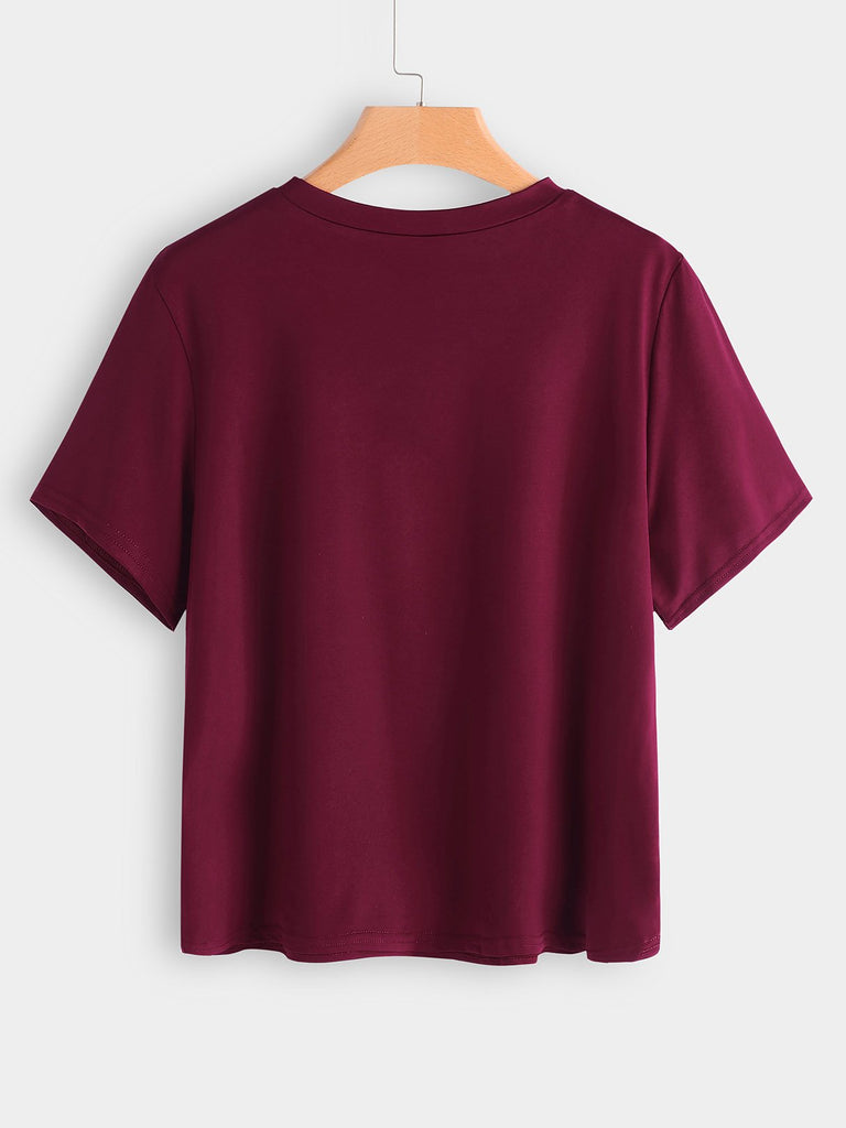 Womens Burgundy Plus Size Tops