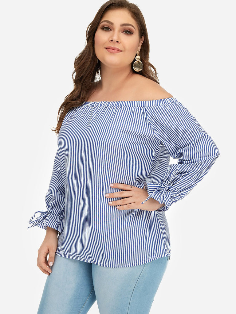 Ladies Striped Plus Size Tops