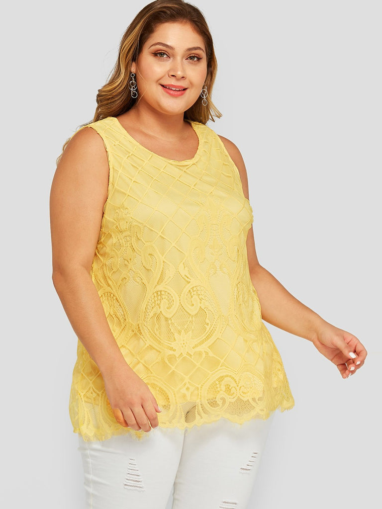 Ladies Yellow Plus Size Tops