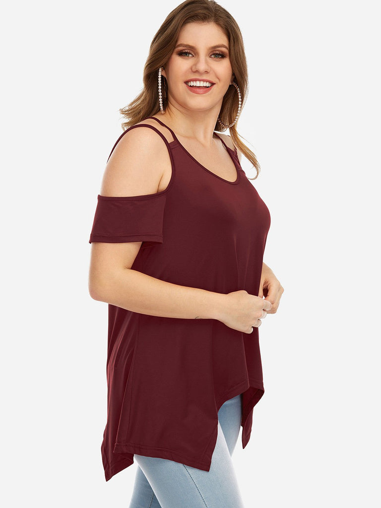 Ladies Burgundy Plus Size Tops