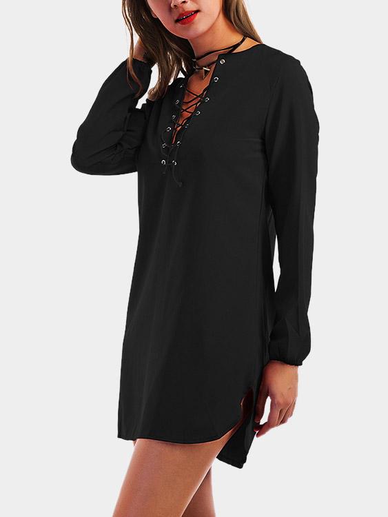 Womens Long Sleeve Mini Dress