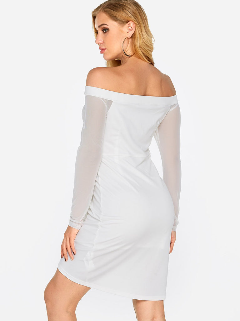 Womens White Off The Shoulder Dresses