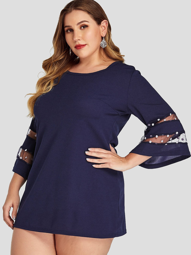 Ladies Navy Plus Size Dresses