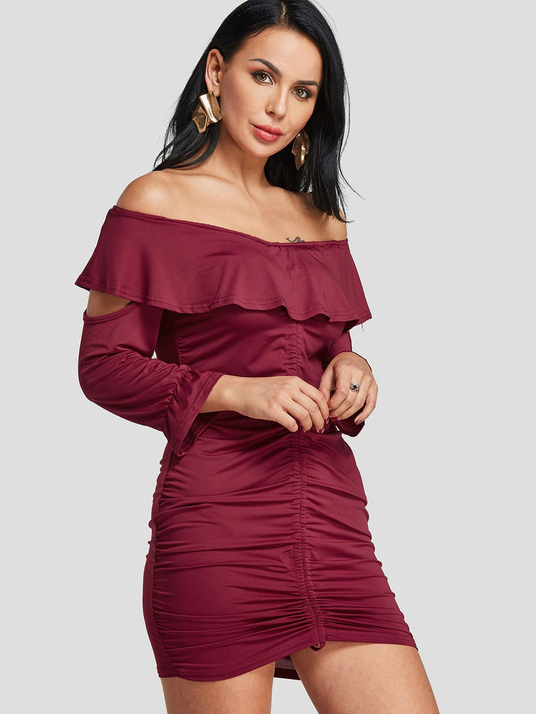 Ladies Burgundy Bodycon Dresses