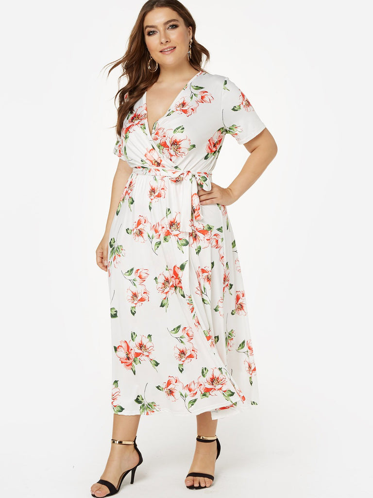 Ladies Floral Plus Size Dresses