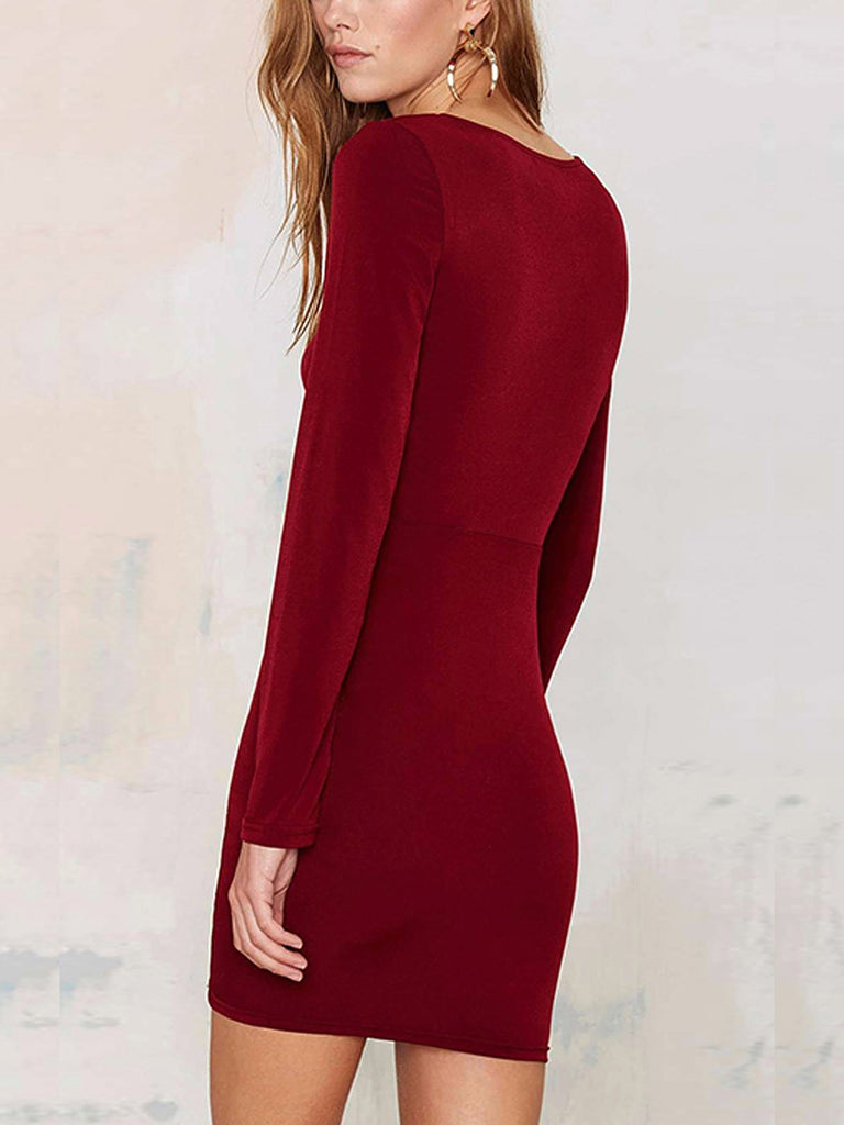 Womens Burgundy Sexy Dresses