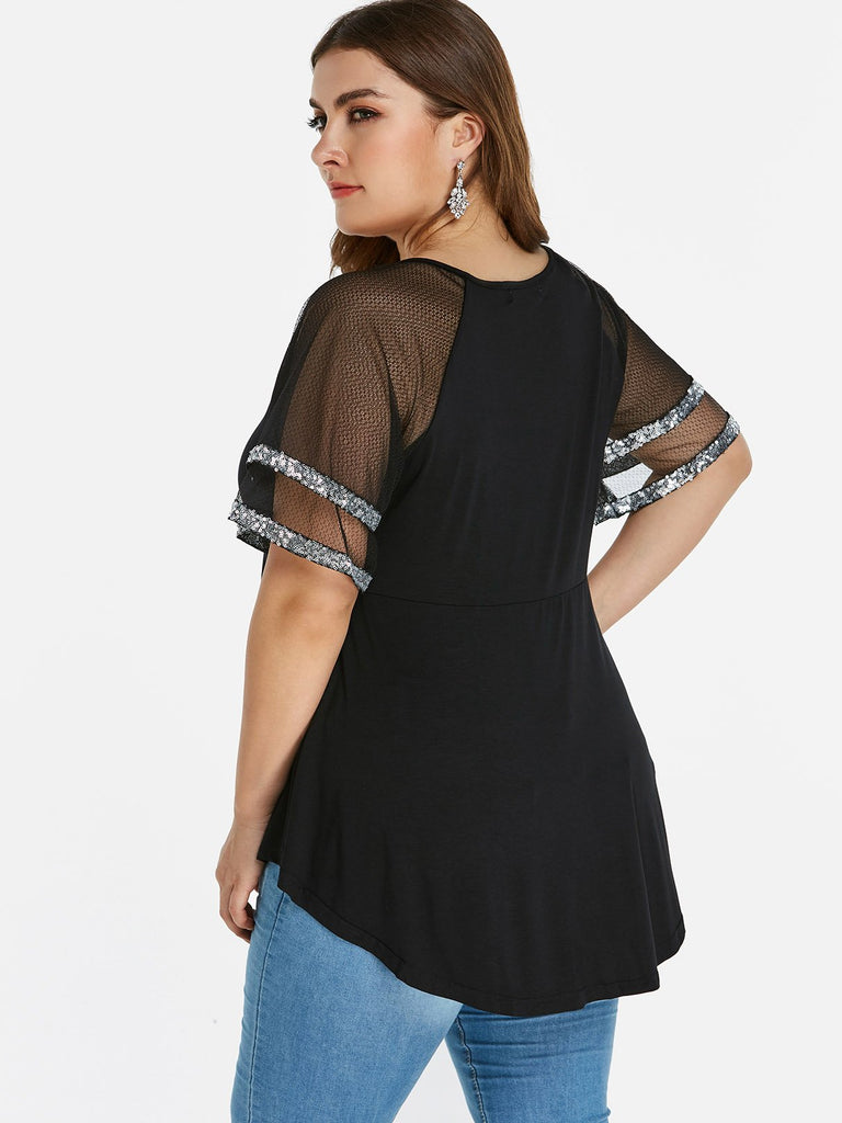 Womens Black Plus Size Tops