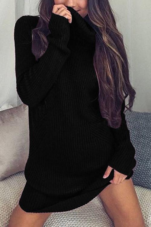 Round Neck Long Sleeve Casual Dress