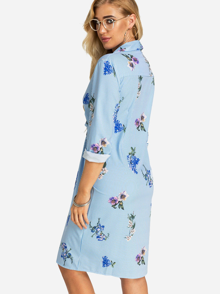 Womens Blue Floral Dresses