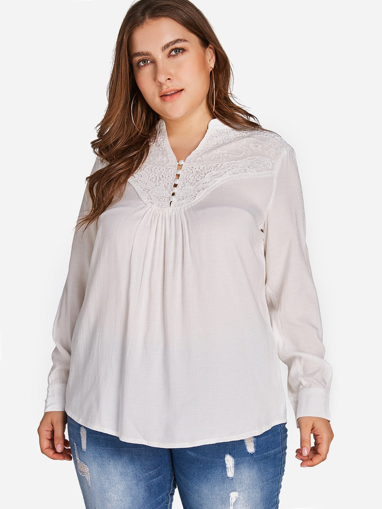 Ladies Long Sleeve Plus Size Tops