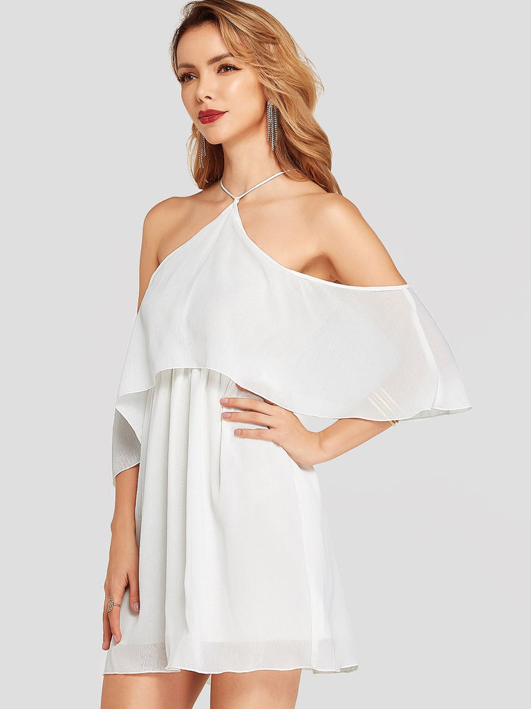 Ladies White Off The Shoulder Dresses