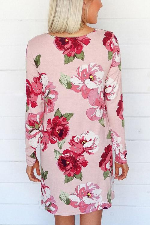 Ladies Pink Floral Dresses