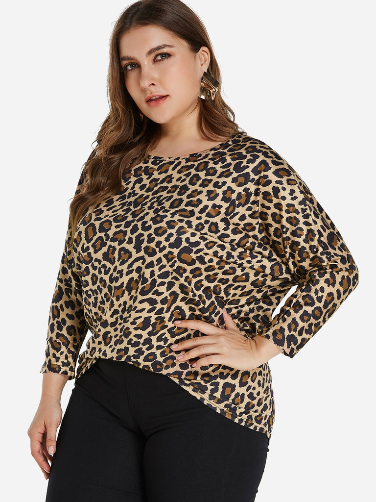 Ladies Leopard Plus Size Tops