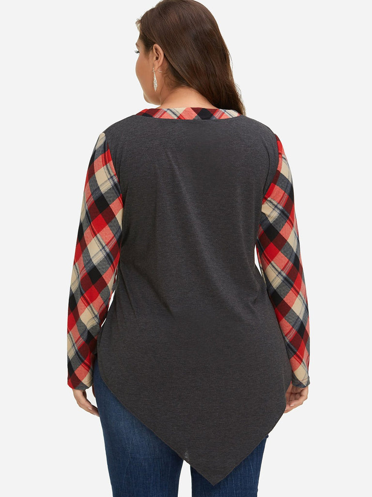 Womens Grey Plus Size Tops