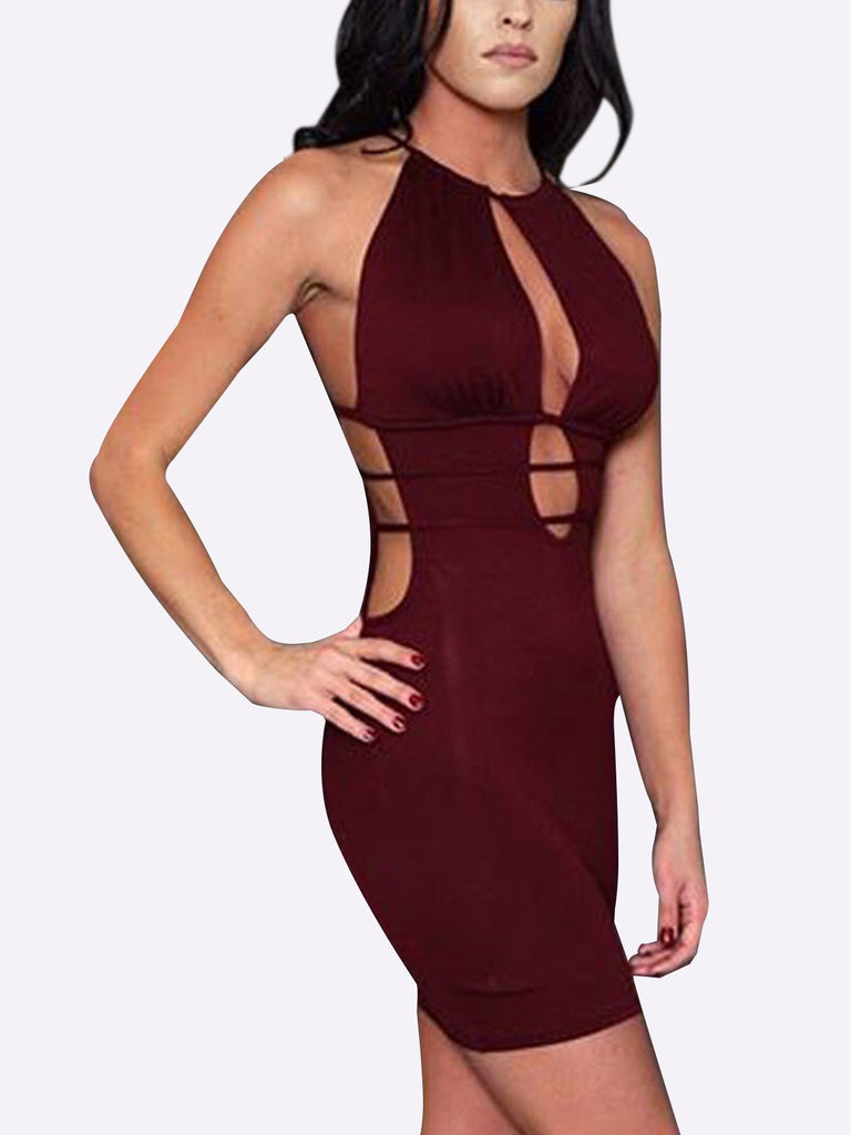 Ladies Burgundy Mini Dresses