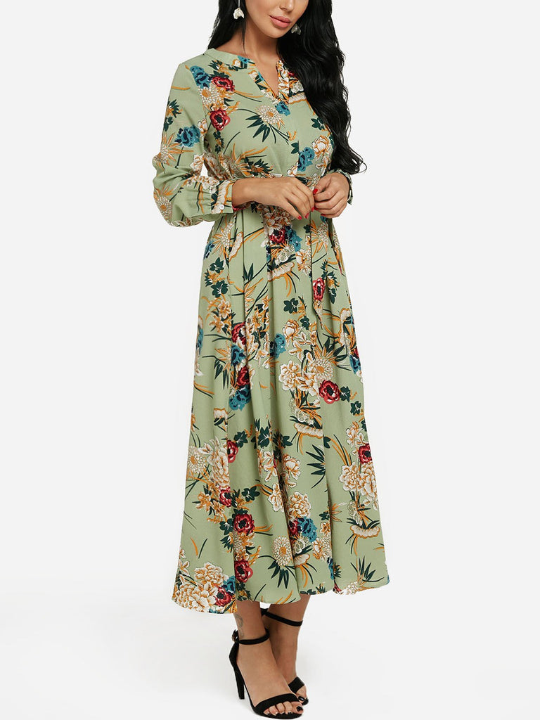 Ladies V-Neck Maxi Dress