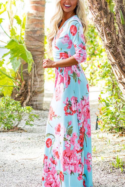 Womens Floral Print Maxi Dresses