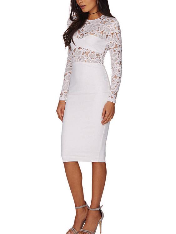 Womens White Midi Dresses