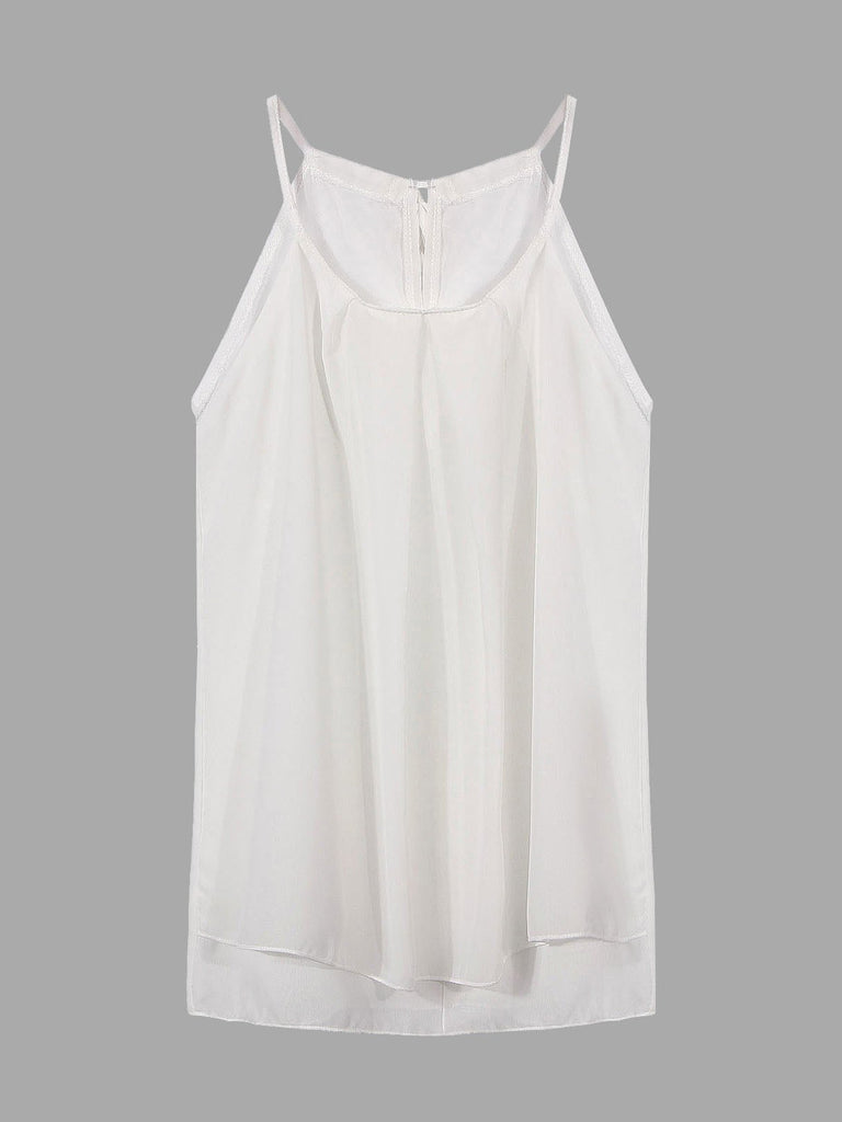 Chiffon Cami Top With Self-Tie Strap