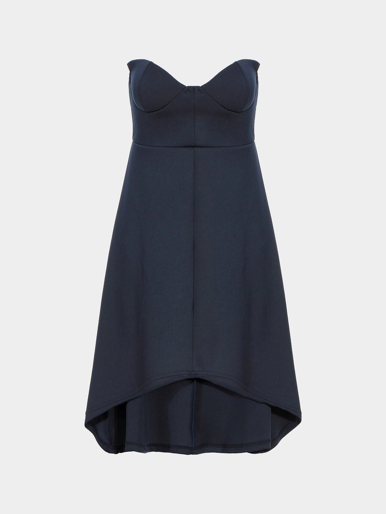 Blue Sexy Indigo Strapless Full Dress