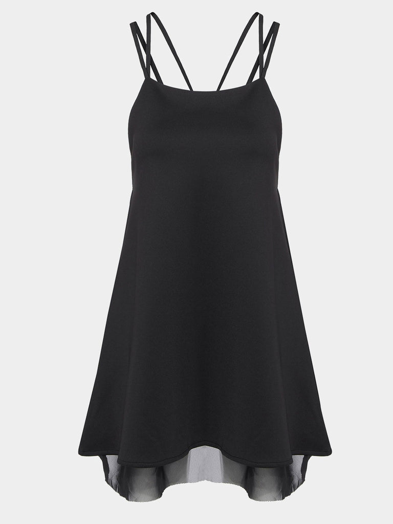 Black Spaghetti Strap Mini Dress